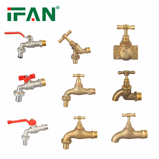 Ifan Hochdruck-Gartenhahn für den Außenbereich, Wasserhahn, Messing-Bibcock